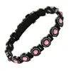 Pulsera magnética de moda europea y americana, superventas transfronteriza, lujo ligero, trébol de la suerte, aleación con incrustaciones de diamante, pulsera de joyería magnética de una sola fila para mujer