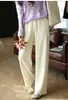 ¡Rentable! Suaves~ Bola de leche engrosada cálidos pantalones de lana sueltos rectos de pierna ancha para mujer otoño invierno