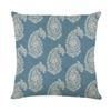 Funda de almohada a cuadros con diseño retro de rosas en crema y azul, para el hogar, el sofá y la oficina.