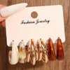 Pendientes de Diseño de Nicho de Moda Personalizados Estilo Ins Transfronterizos Europeos y Americanos para Mujer, Juego de Pendientes de Tres Tubos de Resina Naranja y Verde Fruta