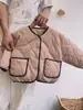 Chaqueta de Algodón Polar para Niñas 2025 Otoño e Invierno Estilo Coreano Dulce Cuello Redondo Bebé Niños Chaqueta de Algodón Traje Cálido