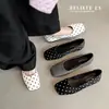 Nuevos Zapatos Planos de Lunares Blancos y Negros para Mujer Otoño e Invierno 2026, Zapatos Planos Mary Jane de Punta Cuadrada, Zapatos de Noche, Zapatos de Abuela