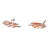 Banho de prata de lei S925 ouro real Mini brincos de pena pequenos Europeus e Americanos simples temperamento artístico moda brincos em estoque