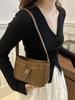 Bolso Pequeño Cuadrado Casual Portátil para Hombro o Axila para Mujer, Nuevo de Moda Estilo Coreano Retro con Texto, 2024