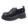 Sapatos femininos de couro estilo britânico 2026 primavera e outono novos mocassins com aumento de altura para mulheres, sapatos de sola grossa para estudantes, sapatos Mary Jane