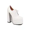 Zapatos de mujer de boca profunda cuadrada cabeza nueva zapatos simples 43 mesa de agua zapatos de comercio exterior 32 primavera y otoño tacones altos gruesos encaje
