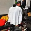 Camiseta de Manga Larga Pesada Estampado Floral Gris para Hombre, Sudadera de Cuello Pequeño para Primavera y Otoño, Camiseta Básica de Hombro Normal con Cuello Redondo
