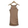 Europeo y Americano Spice Girls Sexy Vestido Sling de Tirantes Invisibles al Hombro para Mujer Verano Nuevo Ajustado Sexy Falda de Cadera Plisada