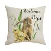 Funda de almohada de Pascua con dibujos animados transfronterizos, ambiente festivo, lino, suministros para el hogar, almohada estampada, serie Conejo