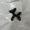 Cachorro Balão Colorido Galvanizado UV Contas Acrílicas Chaveiro Artesanal DIY Pingente de Bolsa Acessórios de Brinquedo