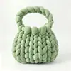 Nueva bolsa de terciopelo transfronteriza, bolsa tejida hecha a mano para bricolaje, bolsa tejida con hilo de terciopelo de cristal hilado en núcleo, bolso de mano para mujer, bolso cruzado