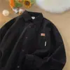 Camisa de Pana de Manga Larga para Primavera y Otoño, Tendencia Masculina, Holgada, Ropa Interior, Chaqueta de Camisa Retro Americana de Gama Alta para Hombre