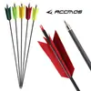 Flecha de pena real de carbono misto quatro penas diâmetro interno 6,2 diâmetro externo 7,8 mm haste de pena real beleza da flecha caça arco tradicional velocidade tiro com arco em estoque