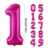 Globo de Aluminio Digital de 32 pulgadas Versión EE. UU. Color Oro Rosa Rojo Rosa Azul Menta Gradiente Globo con Número Globo de Boda