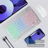 Teclado Bluetooth Sem Fio com Retroiluminação Adequado para iPad, Celulares e Tablets, Teclado Luminoso Colorido em Gradiente RGB e Conjunto de Mouse