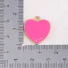 Serie Rojo Rosado Colgantes de Joyería Esmaltada Hechos a Mano DIY Flor Luna Estrella de Cinco Puntas Corazón Lazo Corona Colgante