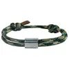 Pulsera Deportiva de Acero Inoxidable Tallado Estilo Europeo y Americano para Hombres, Fitness, Natación, Pulsera Trenzada de Cuerda de Paracaídas, Pulsera Sencilla, Venta al por Mayor