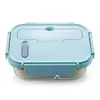 Fiambrera de Vidrio Segura para Microondas y Refrigerador, Recipiente Resistente al Calor y Conservador de Frescura, Fiambrera para Trabajadores de Oficina y Estudiantes, Hombres y Mujeres, con Compartimento Integrado para Cubiertos
