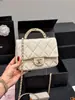 Bolso de cadena de rombos de cuero encerado al aceite estilo Chanel pequeño bolso cuadrado clásico para mujer bolso de hombro único cruzado versátil de moda