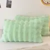 Par de Fronhas de Pelúcia de Pelo de Coelho para Inverno, Fronhas Espessadas de Veludo Leite, Enchimentos de Almofada de Fleece Coral, Peça Única