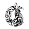 26x 33mm 4.7g joyería antigua de plata accesorios para manualidades al por mayor colgante de animal lindo Lobo Vikingo