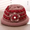 Gorro Cálido de Invierno para Madres de Mediana Edad, Gorro de Lana de Abuela, Gorro Tejido, Gorro Grueso de Terciopelo para Señoras Mayores, Gorro de Algodón para Mujeres