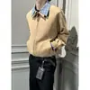 Jaqueta de Trabalho Falsa Duas Peças Estilo Americano para Homens e Mulheres, Design de Moda Tendência com Patchwork Xadrez, Gola Reversível, Casaco Casual Solto