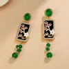Pendientes de Resina Plegados con Aguja de Plata Transfronterizos Europeos y Americanos, Pendientes Estilo Maillard, Pendientes Ovalados Simples de Lujo Ligero de Gama Alta