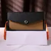 Carteira Curta de Couro Bovino com Estampa de Palmeiras, Cores Contrastantes, Carteira e Porta-Cartões Feminino de Couro Genuíno, Novo Estilo Primavera e Verão