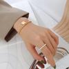 Pulsera elegante geométrica de lujo de nicho con bolas de acero de varias formas disponibles acero inoxidable 18 oro joyería E053