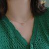 Colar de Anel Duplo para Mulheres, Design de Nicho de Luxo Leve, Círculo de Diamante Brilhante, Corrente Clavicular de Aço Inoxidável, Novo Gargantilha Geométrica de Zircônia