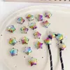 Polvo Acrílico Relleno de Crema Uñas UV Estrellas de Cinco Puntas Agujero Grande Cuentas Sueltas Agujero Recto Material para Accesorios de Cabello DIY para Niños