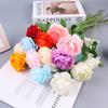 Peonía de Tres Cabezas Flor Artificial Adornos para Sala de Estar Flor Artificial Decorativa Flor Artificial Boda Arreglo de Boda Flor de Seda Flor de Guía de Camino