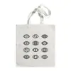 Bolso de Lona Estampado Ojo Turco Azul Bolso de Hombro Bolso Plegable Bolso Tote Bolso de Compras Comercio Exterior