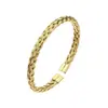 Venta Caliente Transfronteriza Pulsera Versátil de Punto Trenzado con Alambre de Acero y Puño Abierto para Hombre Joyería Popular Simple de Acero Inoxidable Venta al por Mayor