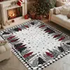 Alfombra Base Lavable de Cachemira Sintética para Festival Navideño, Limpiable, Sin Lavado, Alfombrilla de Suelo de Área Grande con Cobertura Total, Alfombra para Sala de Estar del Hogar