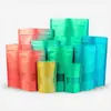 Bolsas de Papel Kraft con Ventana Escarchada, Bolsas Auto-Soportantes con Cierre para Empaque de Alimentos, Té, Dulces, Nueces y Granos, Al Por Mayor