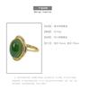 Anillo Xirui de plata de ley S925 chapado en oro con jade Hetian natural, superficie de huevo de jade, moda nacional, estilo antiguo, temperamento creativo, anillo para mujer