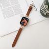 Hebilla de Acero de Doble Línea en Forma de D Correa de Cuero Lisa Adecuada para iWatch de Décima y Undécima Generación Huawei Fit5 Gt6 Correa de Muñeca