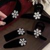 Horquilla de copo de nieve de terciopelo negro con pedrería para mujer, otoño e invierno, clip para flequillo lateral, frente, cabello suelto, clip BB, horquilla, adorno para la cabeza