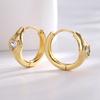 E0675 Aretes de Circonia con Forma de Corazón Personalizados de Moda Simple Estilo Coreano para Mujer, Latón Chapado en Oro, Estilo Frío, Aretes Exquisitos