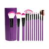 Kit de 12 pincéis de maquiagem tipo barril cor-> Roxo