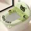 Fabricante Nuevo Cojín para Asiento de Inodoro con Respaldo Cuatro Estaciones Universal Impermeable Sin Lavado Dibujos Animados Gato Negro Pequeño Tipo Adhesivo Cojín para Asiento de Inodoro con Aromaterapia