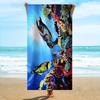 Entrega Internacional Modelo Popular Transfronterizo Personalizado Impresión Digital Europeo y Americano Yuan Microfibra Toalla de Playa Toalla de Baño Ampliada Absorción de Agua