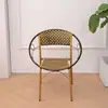 Cadeira de Rattan com Encosto Trançado, Banqueta Baixa, Conjunto de Mesa e Cadeiras, Arte em Ferro, Cadeira de Lazer Externa para Varanda de Casa, Cadeira Individual para Idosos