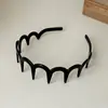 Tiara Ondulada de Malha de Pérola com Dentes Nova Primavera Verão Topo Cranial Alto Fofo Artefato Sense Avançado Faixa de Cabelo Lavagem de Rosto Cartão de Cabelo