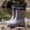 Botas de Chuva Resistentes ao Desgaste e Modernas para Homens, Botas Impermeáveis Antiderrapantes de Cano Médio para Mulheres, Botas de Chuva para Lavar Carro, Pesca, Sapatos de Borracha para Delivery, Botas de Água