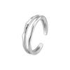 Anel de onda de camada dupla irregular simples estilo coreano feminino S925 nicho de prata esterlina high-end anel de dedo indicador aberto atacado
