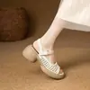 Sandalias Romanas de Plataforma con Tacón Grueso Tejido y Punta Abierta para Mujer 2026 Verano Nuevo Impermeables de Una Correa Suela Suave Piel Suave Zapatos de Mujer