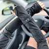 Mangas para brazos de seda helada para protección solar, protección UV, para estudiantes mujeres, ciclismo y conducción al aire libre en verano, mangas largas de protección solar de moda